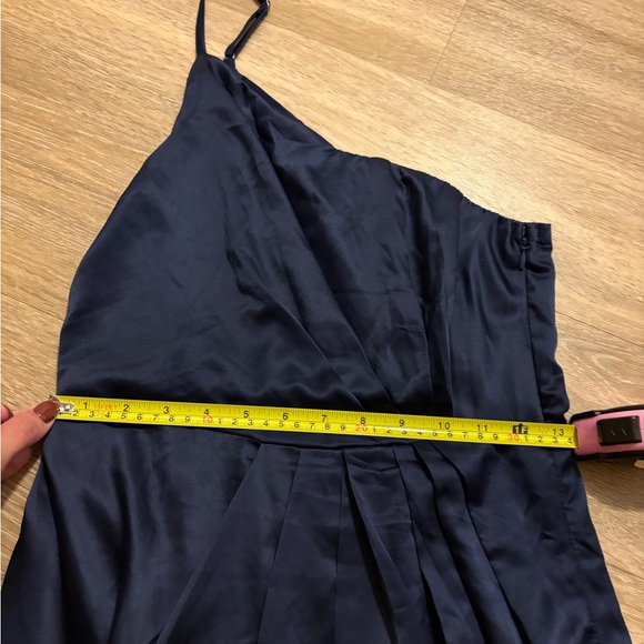 Lulus Law of Attraction Navy Blue One-Shoulder Asymmetrical Midi Dress - Picture 11 of 11